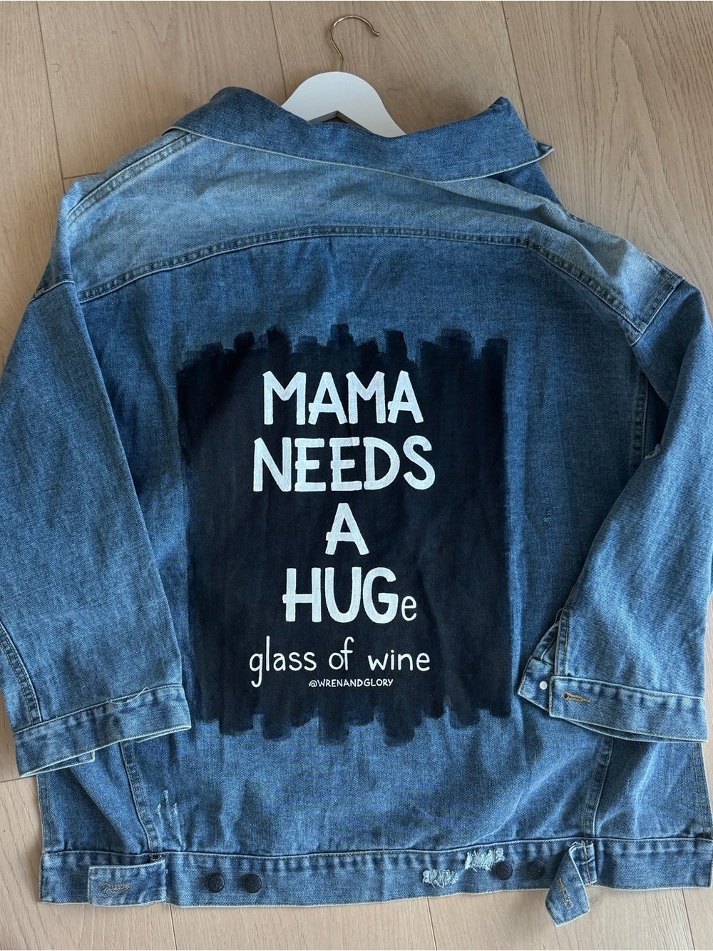 Mama Needs A Hug denim jacket one size